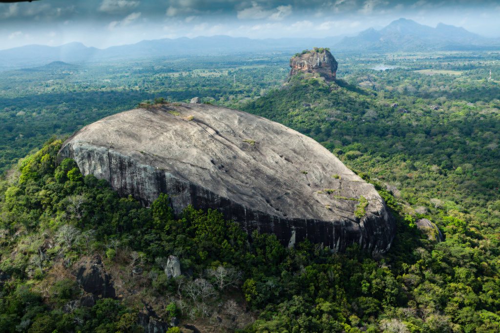 Pidurangala and Sigiriya from above