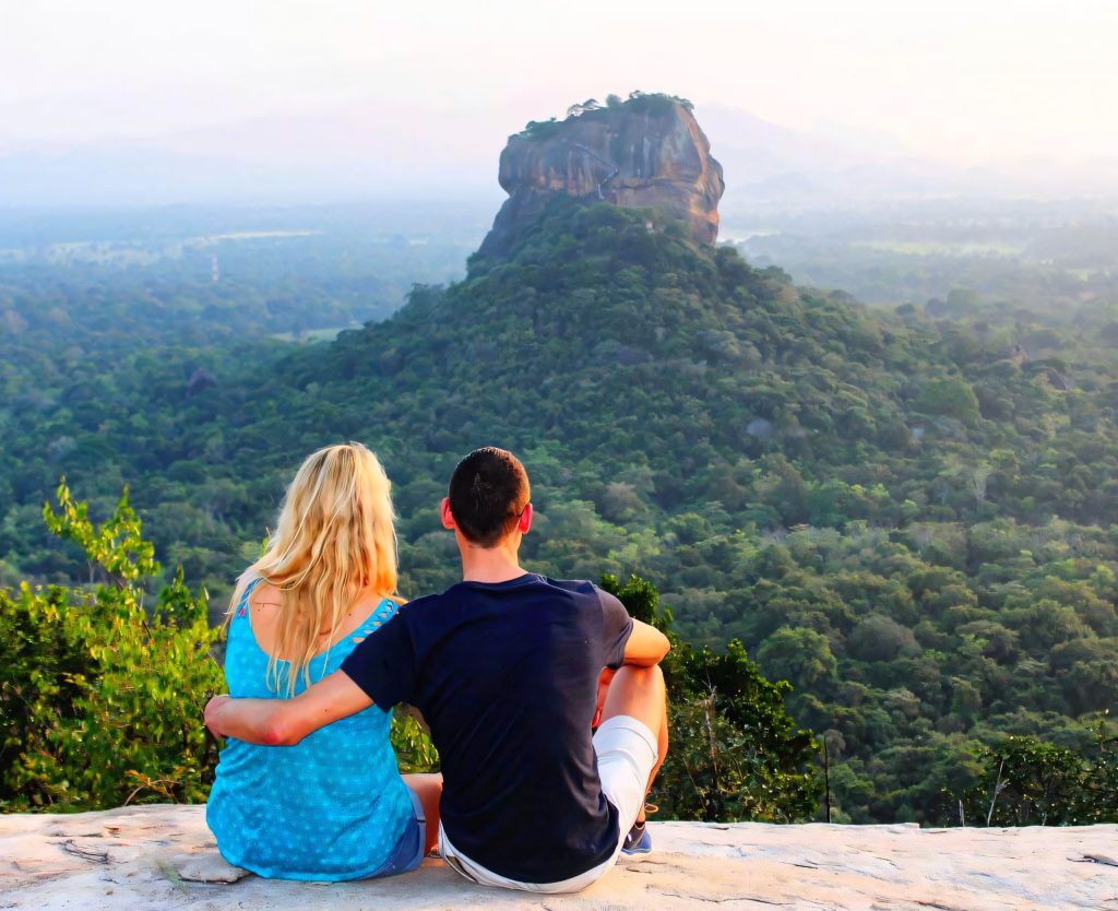 Travellers looking out towards Sigiriya